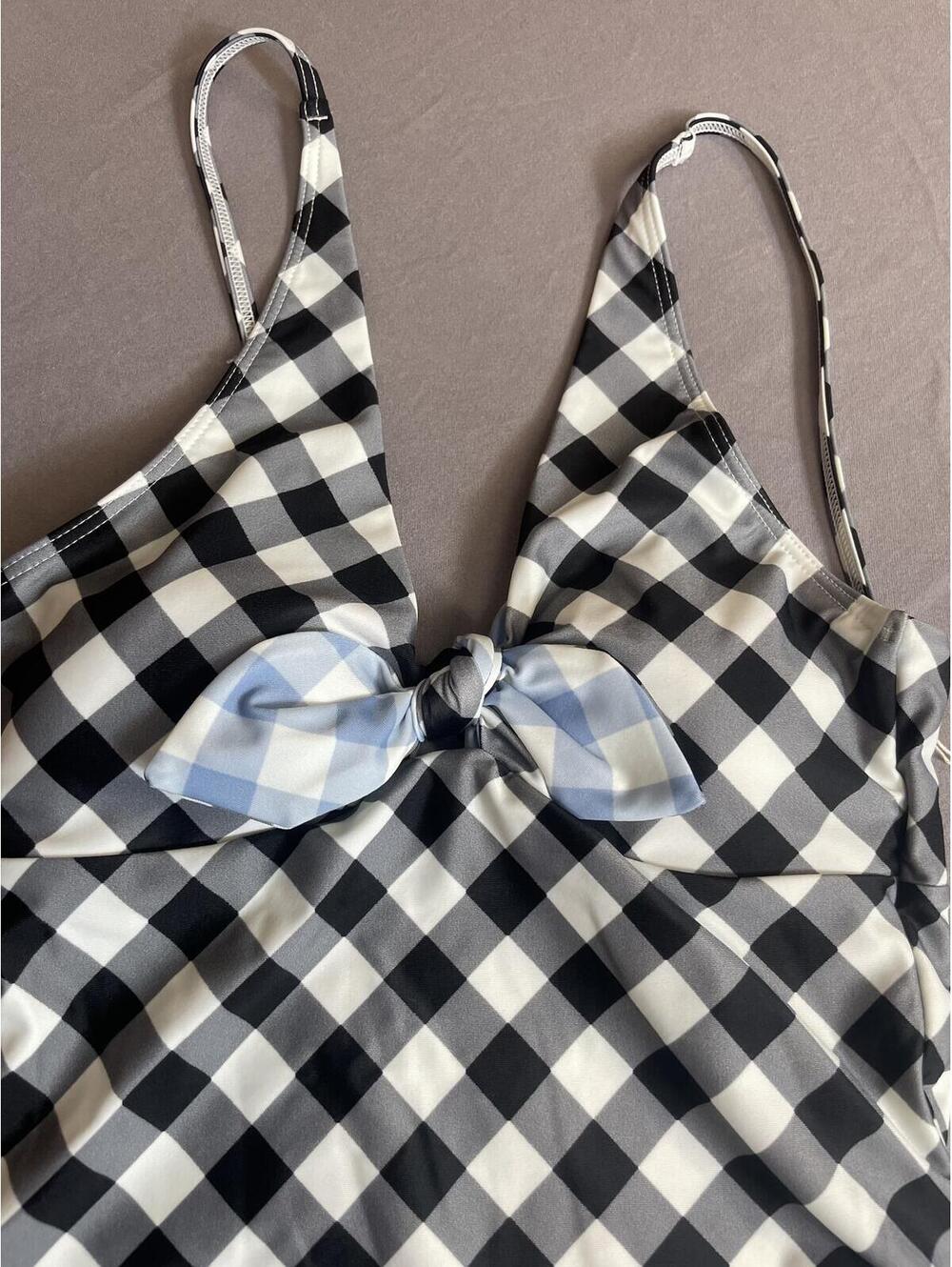 Summersalt The Jetsetter One-Piece Swimsuit NWT In Gingham in Sea Urchin Size 2 - Picture 4 of 9